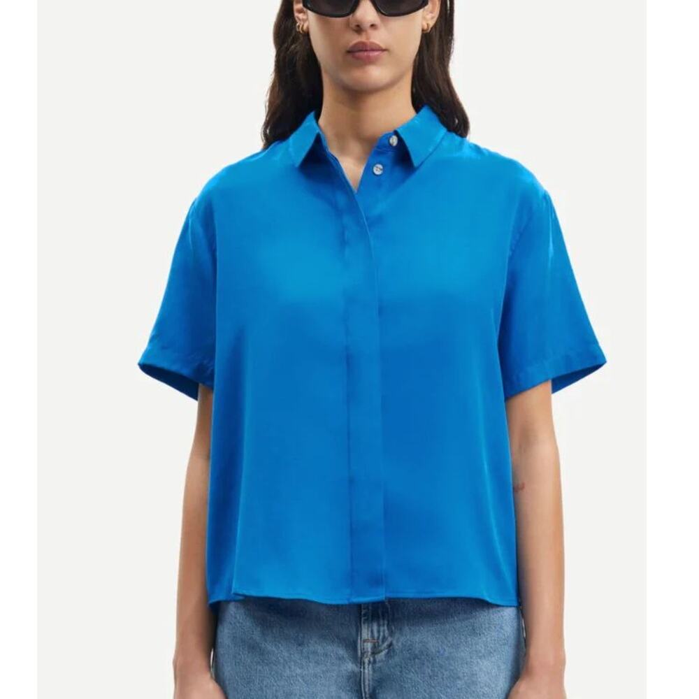Samsoe & Samsoe Samsoe Samsoe Mina Shirt, Blue Skydiver, Size S, Nwot